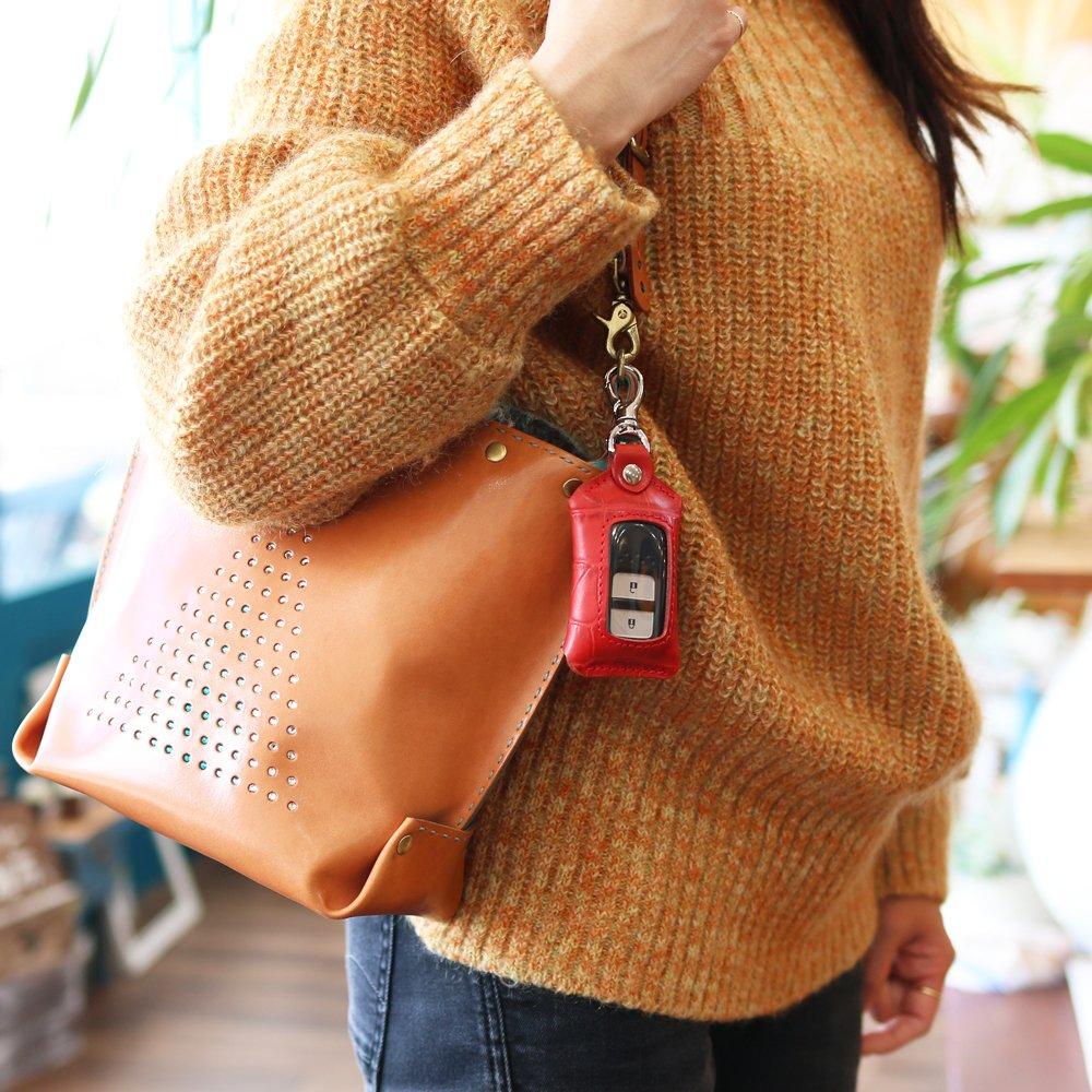 Small Tochigi Camel Smart Key Case with Clear Fits Almost All Smart Keyless Accessory Key Entry Door Home Sankyo Genuine Made in Japan Ricky's Window,