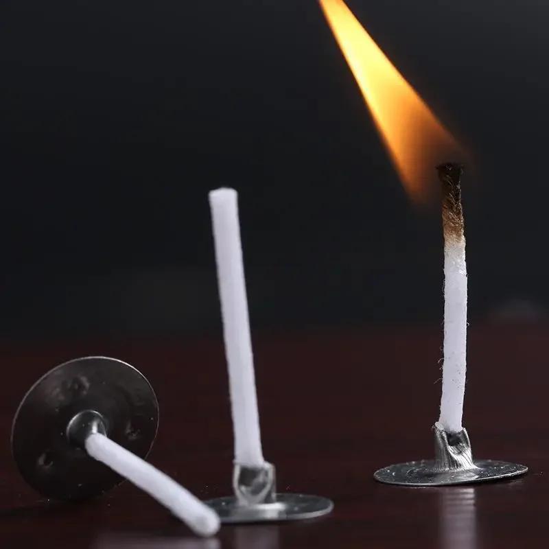 100 Pezzi Stoppini per Candele in Cotone Puro Senza Fumo Fai da Te Anima in Cera Anima in Cotone Intrecciata Linea di Cera per Lampade a Cherosene per Candele da Te Light Candele Galleggianti