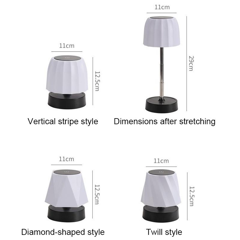 Rechargeable Table Lamp Adjustable Height Portable Wireless Touch Dimmable Desktop Night Light Bedroom Desk Study Reading Lamp