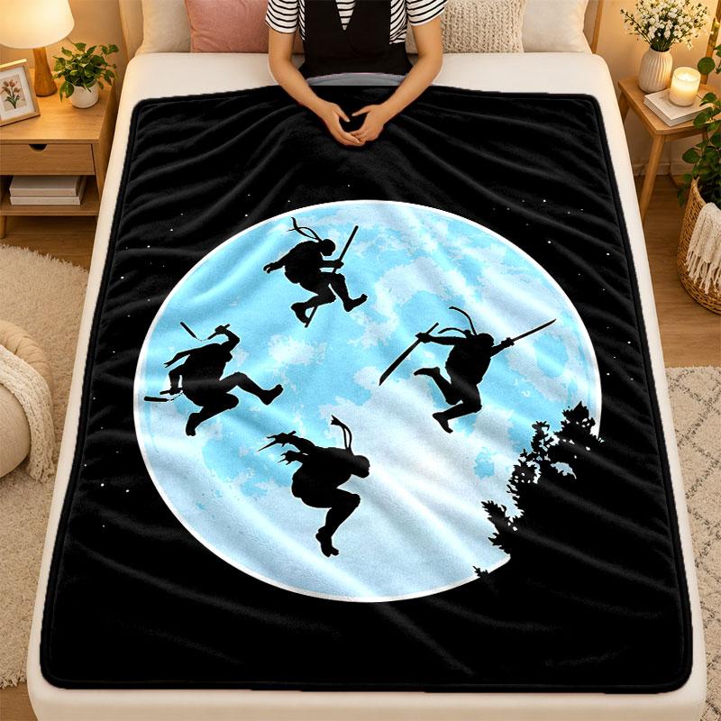 Flannel BlanketNinja Turtles Warm Soft Throw Blanket for Indoor Sofa Bed Living Room Use