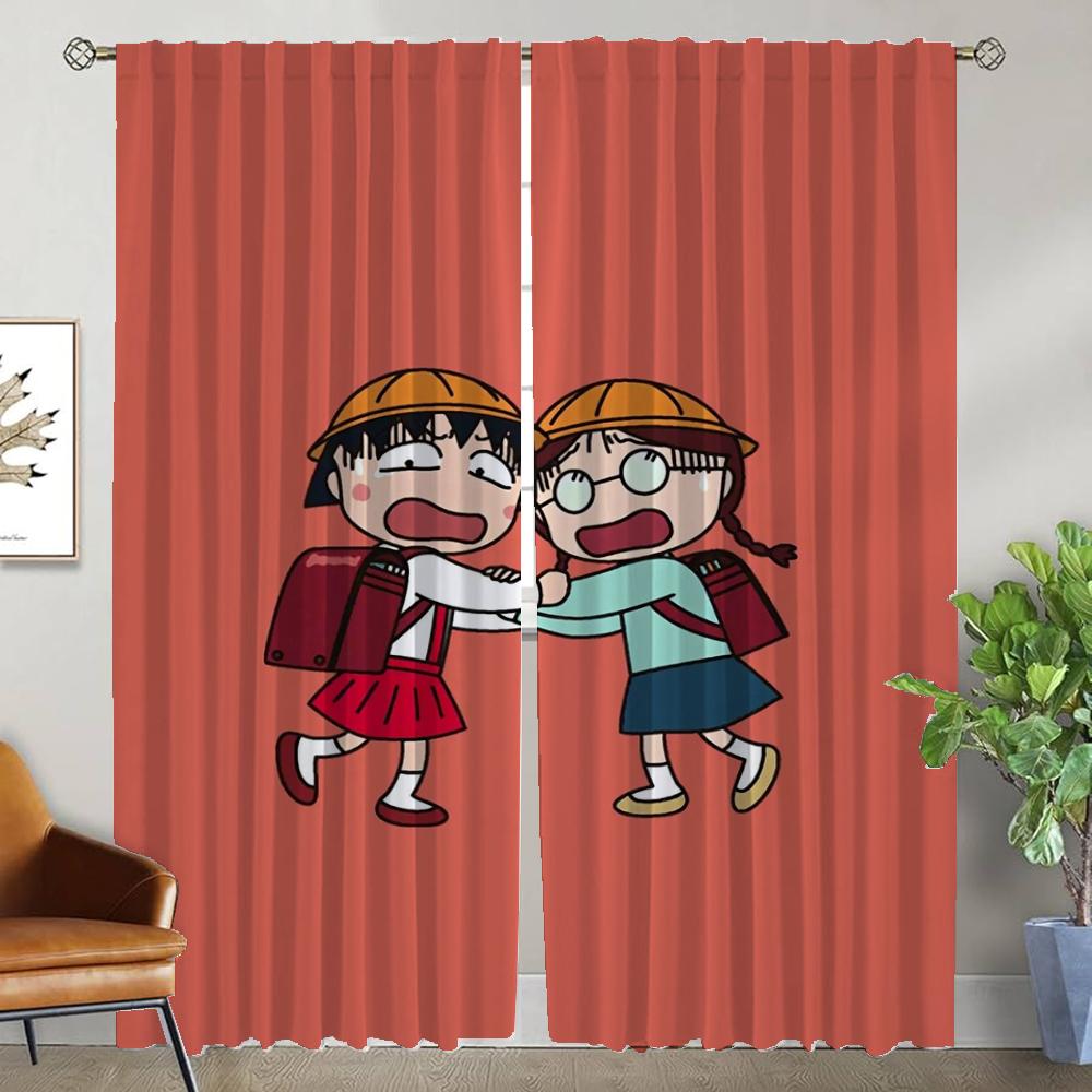 Anti-mosquito Curtains for Camera Chibi Maruko-chan Curtains Child Room Shades Blackout Curtain Halloween Decoration Partition