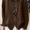 Irregular Single-breasted Women Shirt Turn-down Collar Skin-friendly Long Sleeve Solid Color Loose Blouse Ladies Clothing