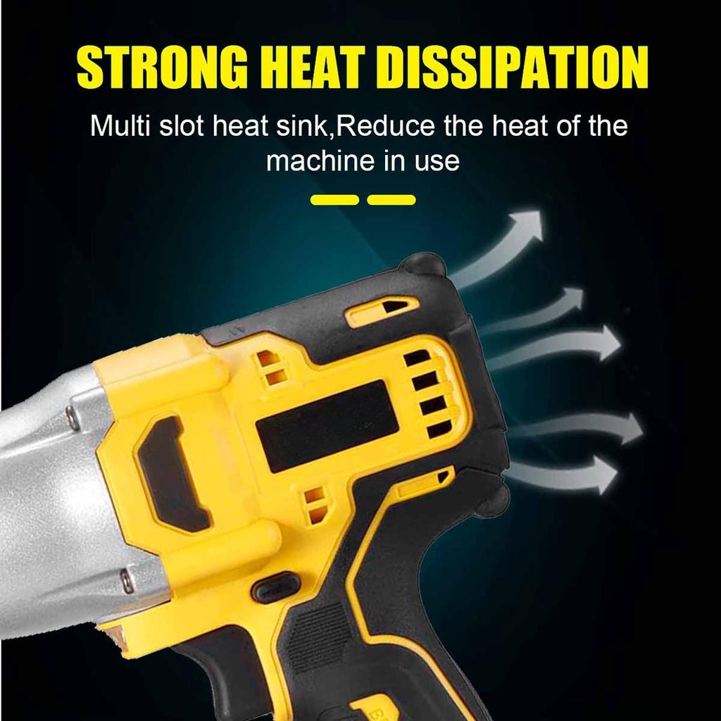 18V Cordless Electric Impact Wrench 800N.m Brushless Wrench Rechargeable 1/2 inches Li-ion Battery For Car Tires Power Tools