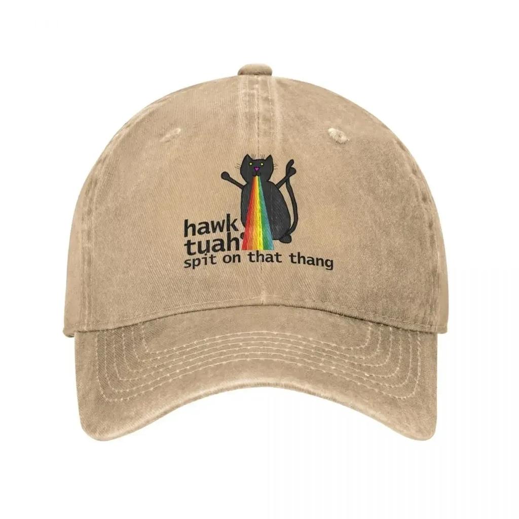 Hawk Tuah Sputa Su Quella Cosa Cappellini da Baseball Retro Denim Usurato Divertente Snapback Unisex Donna Cappellini per Attività all'Aperto Cappello