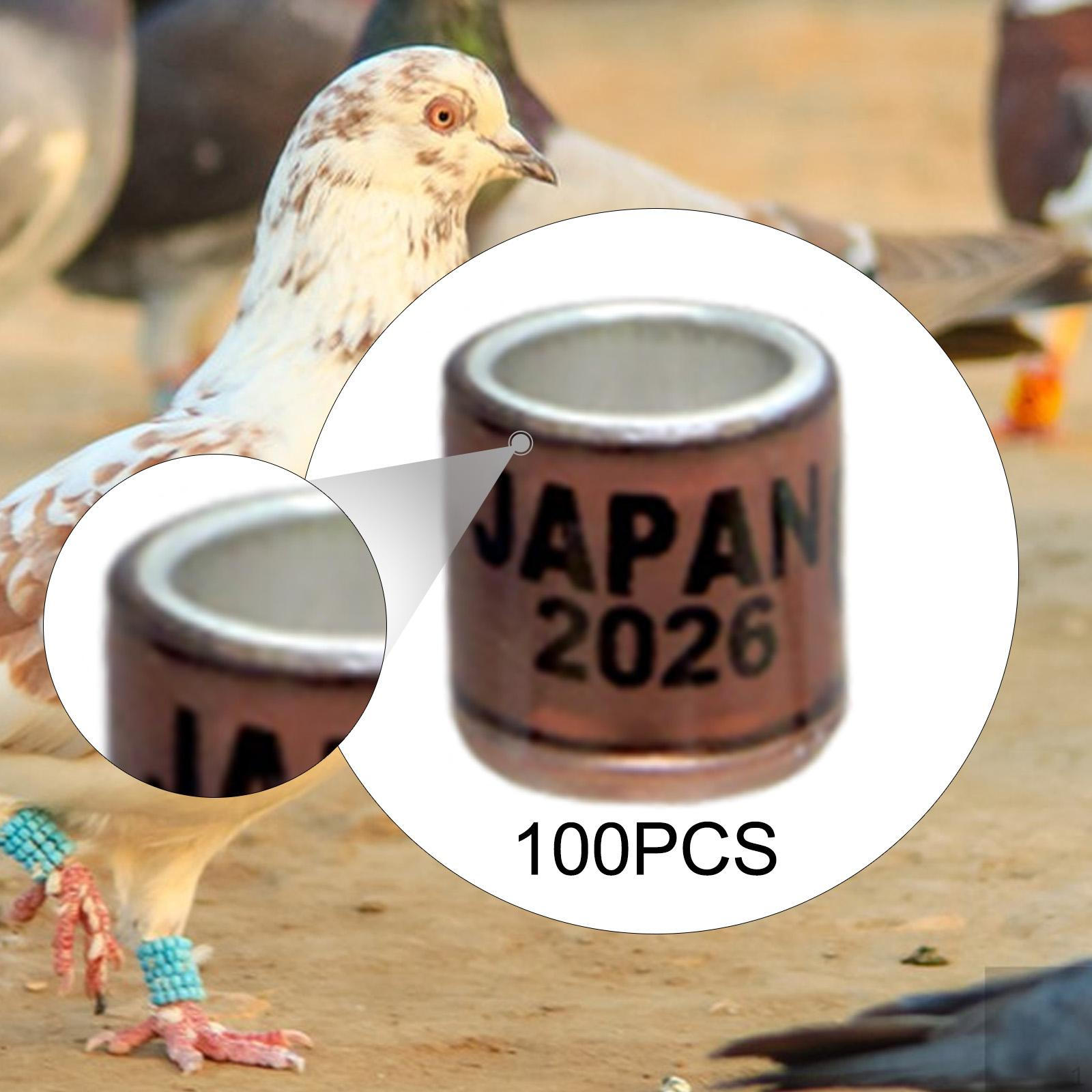 100 штук Алюминиевые кольца для голубиных лапок Идентификационные браслеты Голубь для Неразлучника Coffee Colored Japan