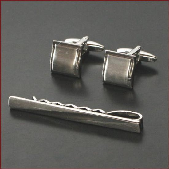 Kamakura Cufflinks Workshop Stylish Cufflinks and Tie Clip Set and Tie set01 [Cufflinks Clip]