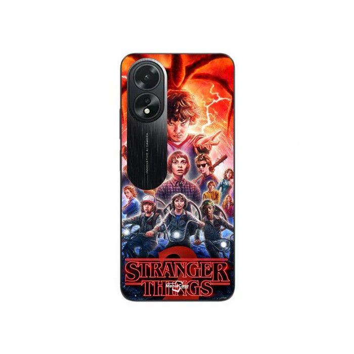 Coque de téléphone - MANIACASE - Oppo A38 - Silicone TPU - Noir - Stranger Things saison 2