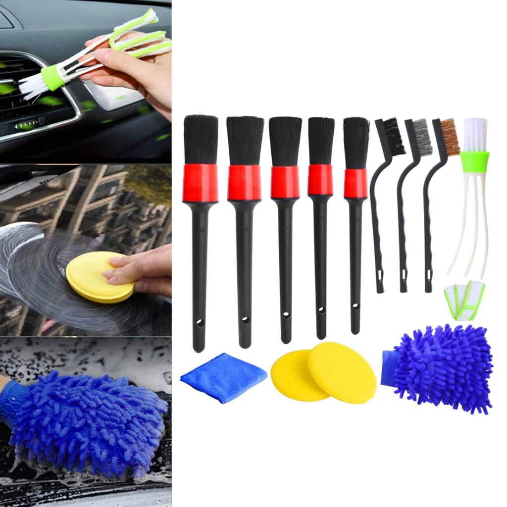 13x Auto Detailing Pinsel Set Armaturenbrett Luftauslass Reinigungsbürste Werkzeuge Armaturenbrett Innen Außen Leder Lüftungsschlitze