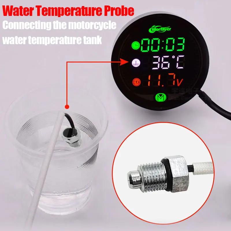 NEW 5-In-1 Waterproof Motorcycle Modified Water Temperature Meter Time Voltmeter 12V Chronometer USB Mobile Phone Charging
