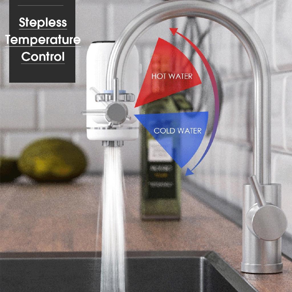 220V 50Hz Kitchen Electric Hot Faucet Water Heater Cold Heating Faucet Tankless Digital Instantaneous Water Heater Water Tap