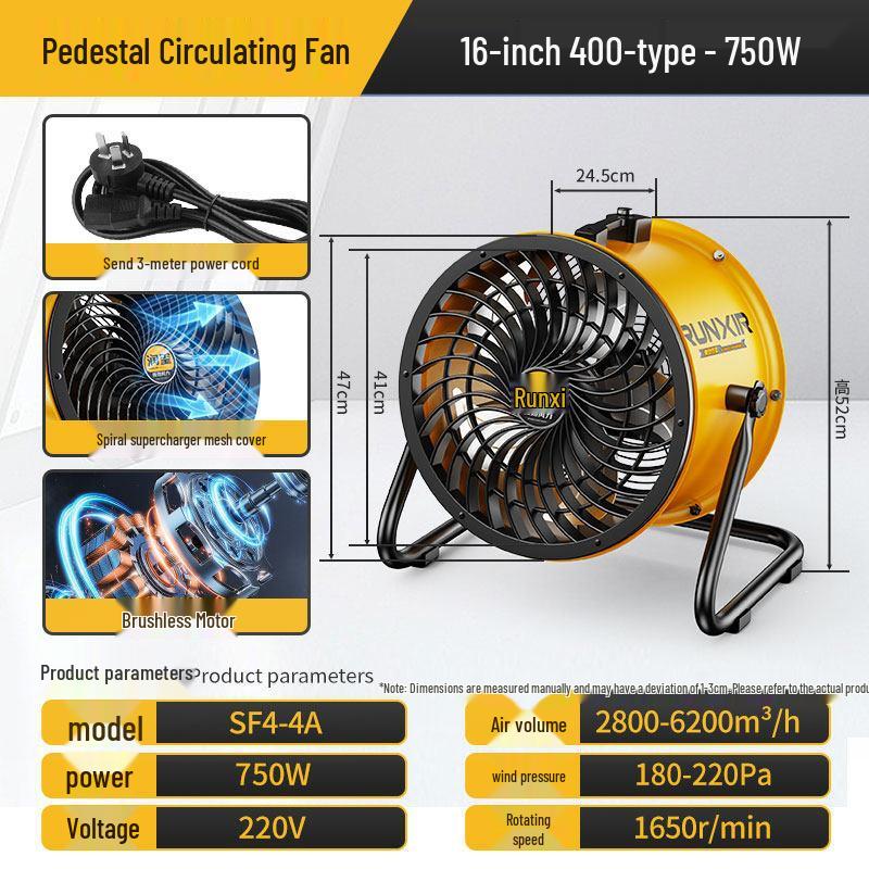 Ventilador de Piso Axial Industrial de Alto Rendimiento para una Circulación de Aire Óptima