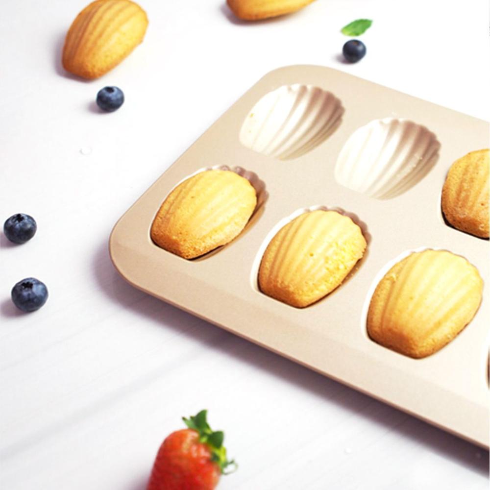 Non Stick Carbon Steel Cooking Kitchen Madeleine Mold Biscuit Pan Baking Tray Cookie Mould