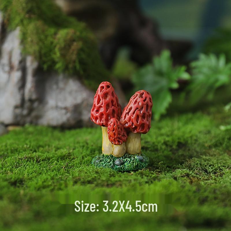 Red Mushroom Resin Ornament for Succulent Pots - DIY Micro Landscape Decoration