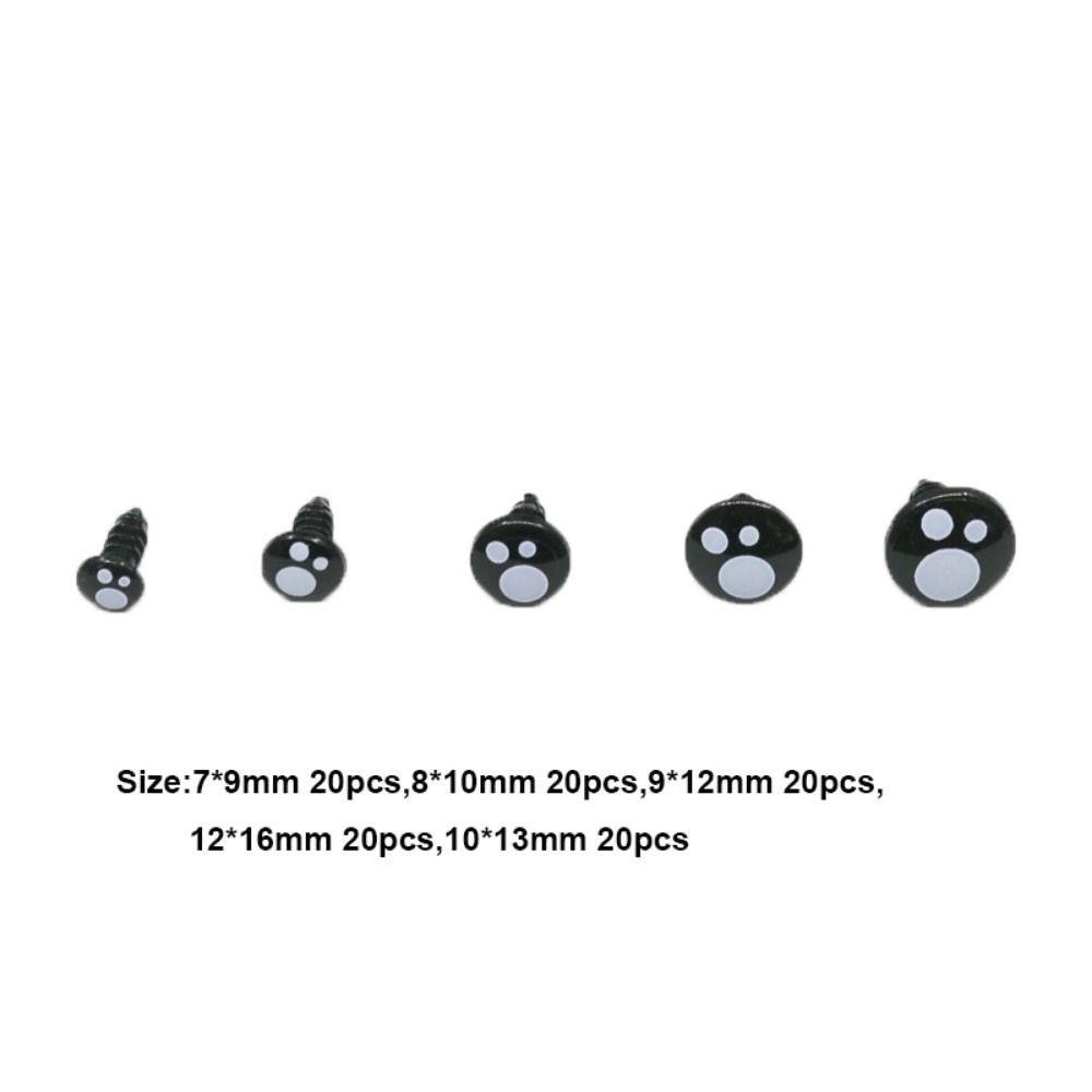 100pcs/box Oval Shape Plastic Safety Eyes Black Black Screw Eyes New Doll Bear Toys  For Toys