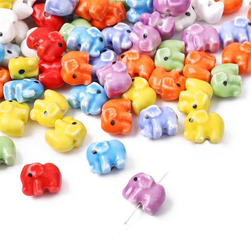 10-30Pcs Ceramic Printed Small Fish Beads For Jewelry Making DIY Charms Bracelet Necklace Crafts