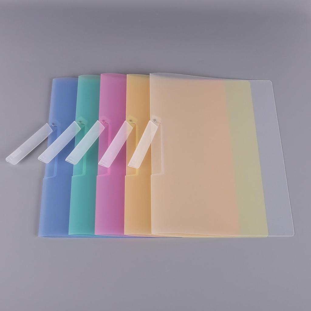 A4 Transparent Side-Opening Rotary Folder with Pull-Rod Clip