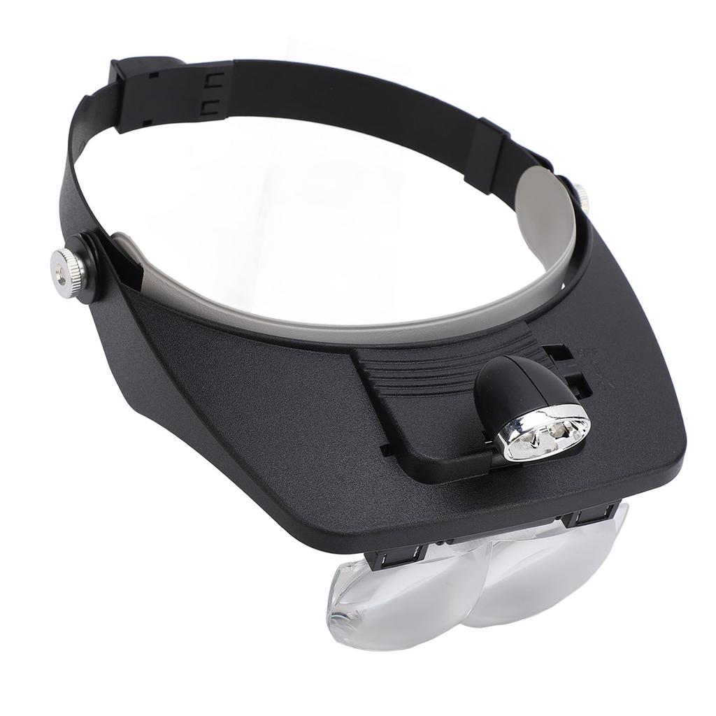 Headband LED Magnifying Glass 1.2X 1.8X 2.5X 3.5X 4 Lens 2 LED Lights Adjustable Angle Head Mount