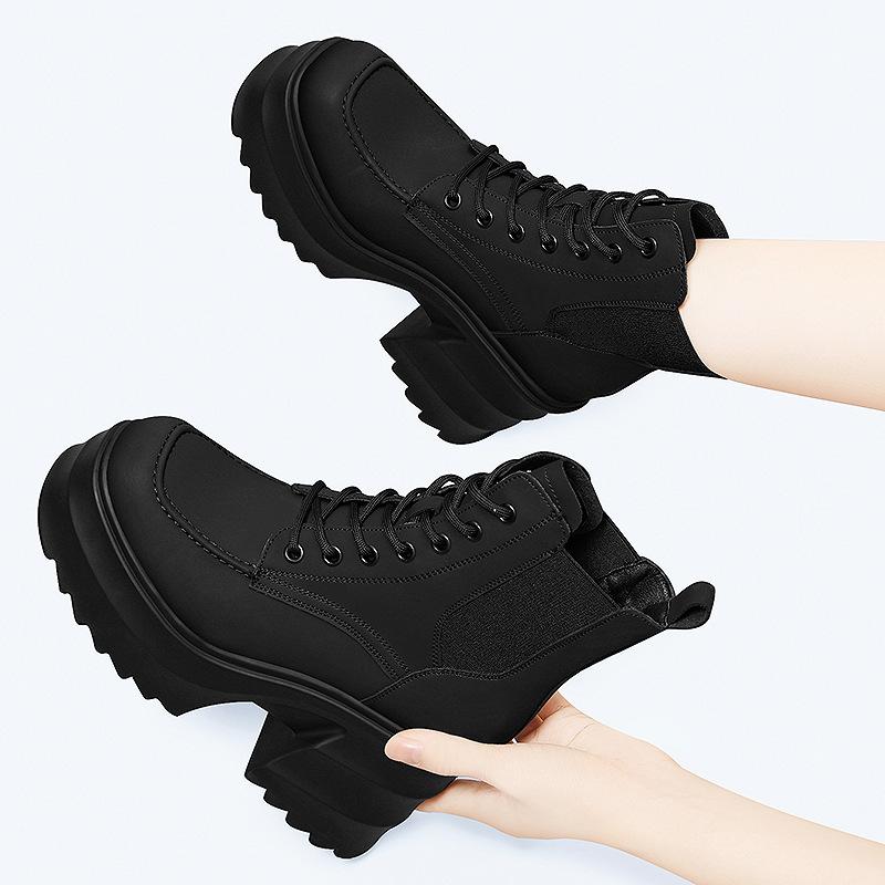 (Broken size does not make up) Thick-soled British style inner heel Martin boots children's autumn new versatile women's shoes
