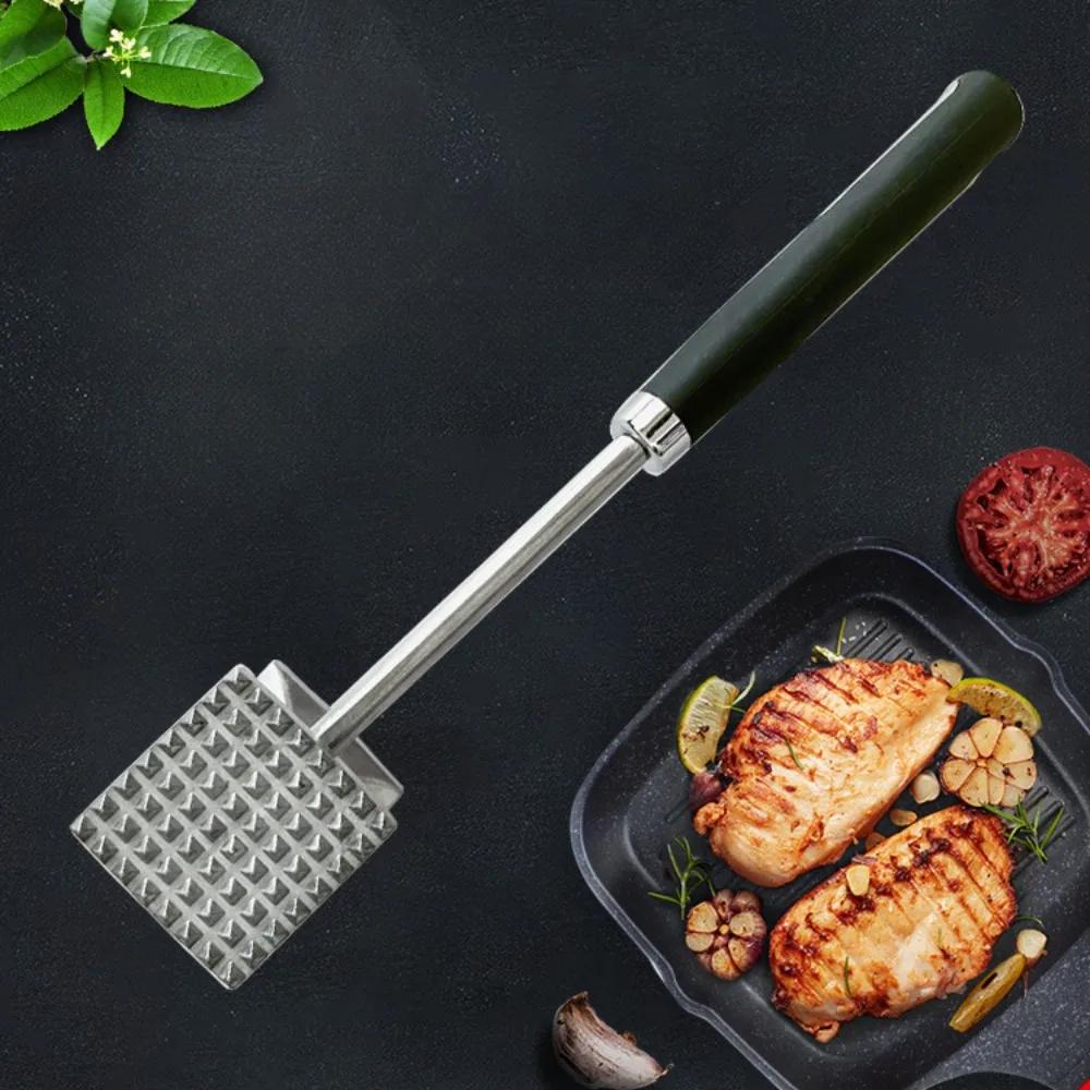 Loose Meat Hammer Double-Sided Checkered Beef Tenderizer Stainless Steel Loose Tenderizers Portable Meat Beat Kitchen Gadgets