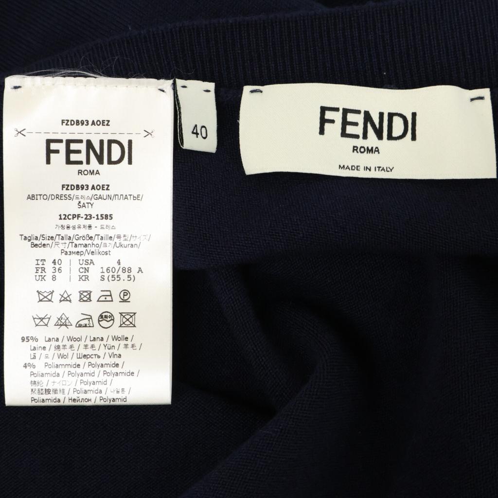 FENDI Navy FZDB93 A0EZ 23-year-old knit dress 40 NavyUsed