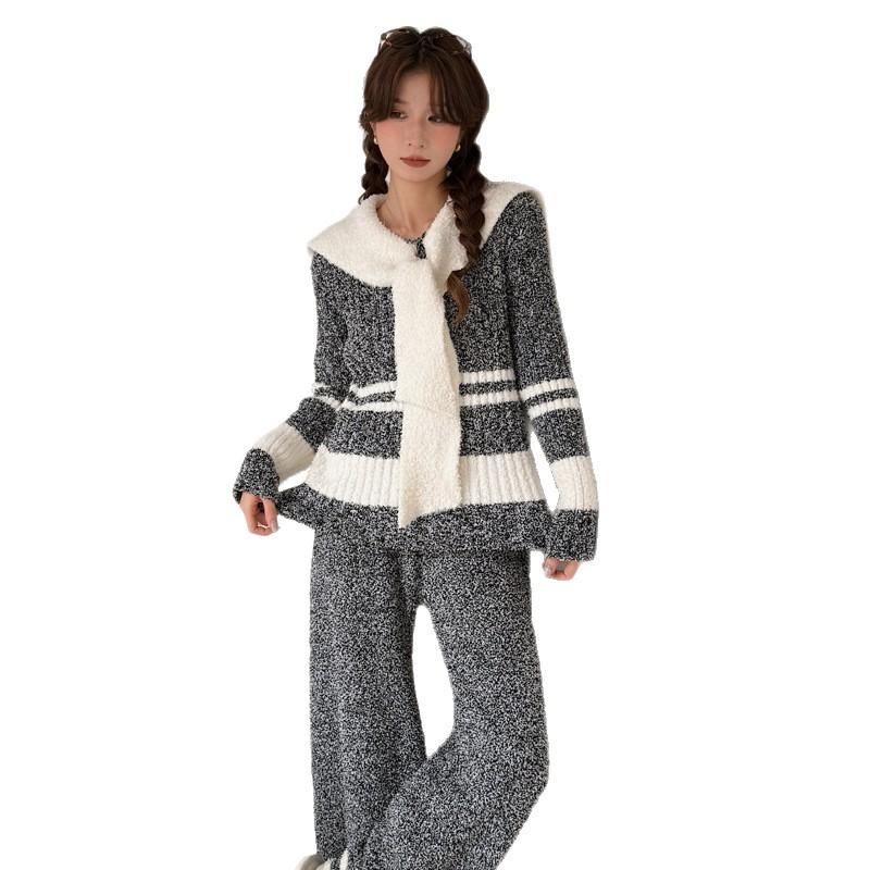 Half fleece pajamas women's winter thickened fleece soft casual lady suit women's winter warm loungewear