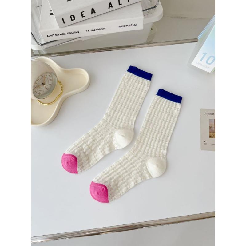 

Summer Thin Socks, Women s Cotton Socks, Crystal Silk Boneless Socks, Breathable and Versatile, Mesh Socks, White Socks 1 pair білий