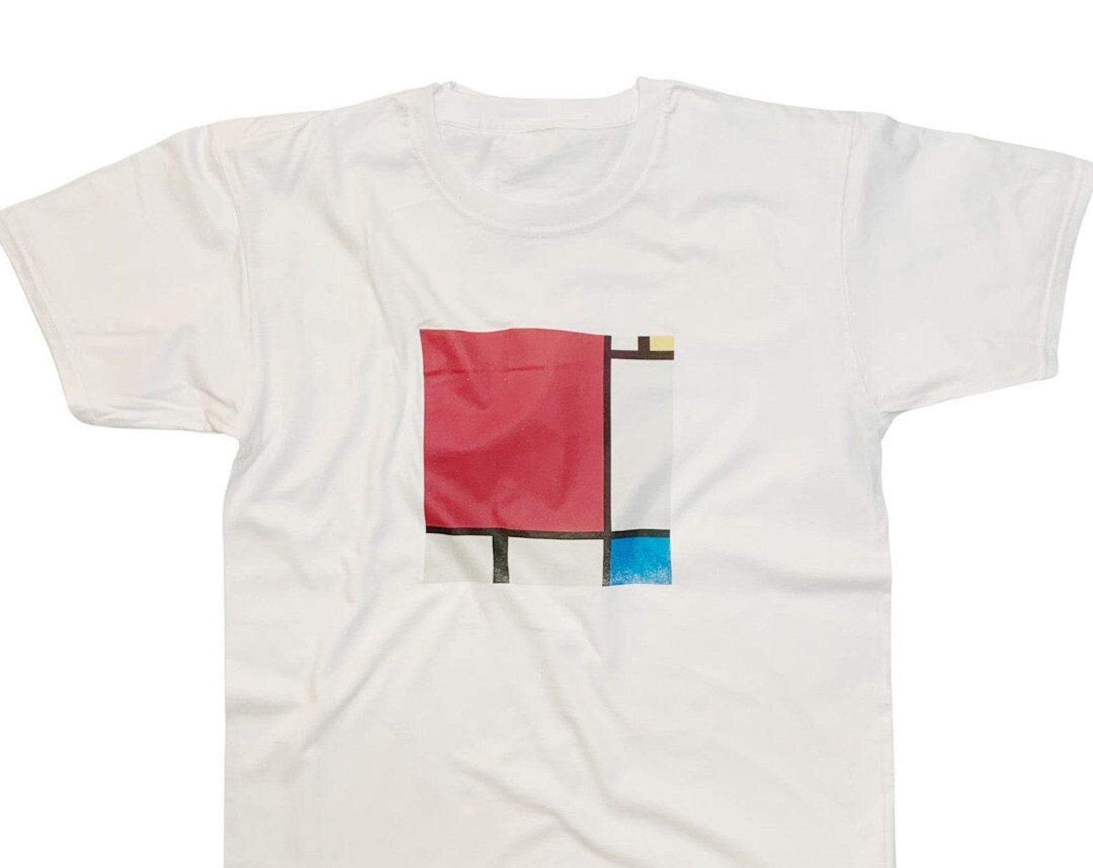 Piet Mondrian Abstract Art T-Shirt - Modern Graphic Tee L