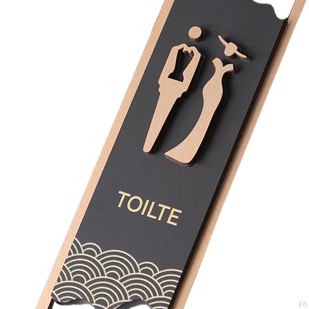 Bathroom Sign 3D Restroom Acrylic Wall Hanging Decor Signage for Restaurant Commercial