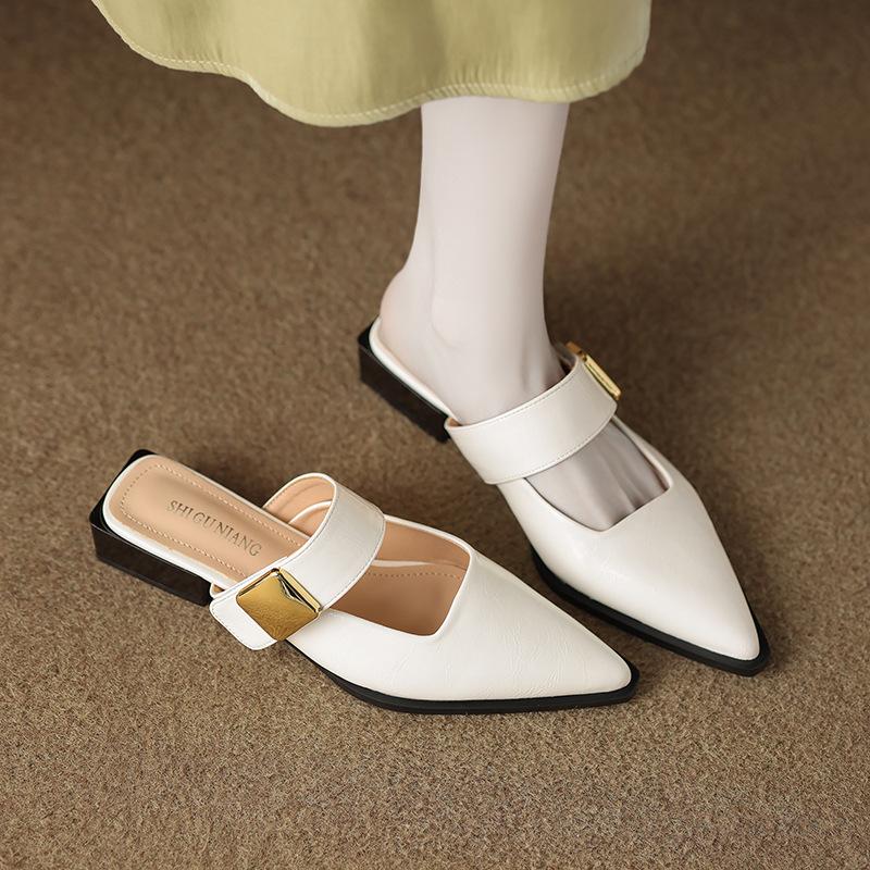 73598-17 High-end Inner Height-increasing Sandals Temperament New Bag Head Shoes Women's Summer Low-heeled Versatile Slippers