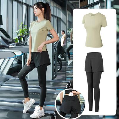 OEING Women's Short Sleeve Yoga Sportswear Set