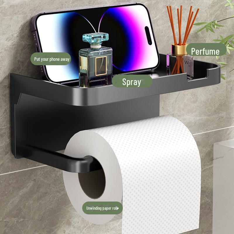 Punch-Free Toilet Roll & Storage Rack for Bathroom and Kitchen