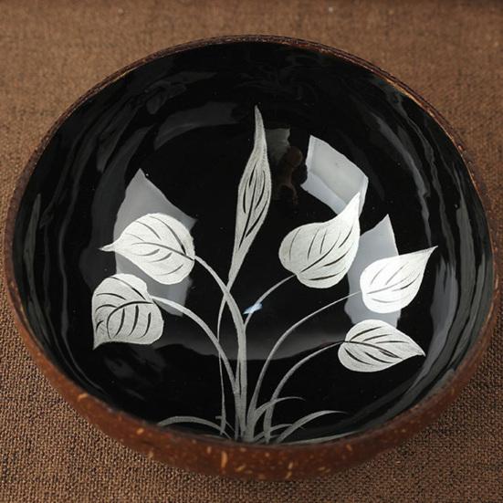 Blattmuster Natürliche Kokosnussschale Süßigkeiten Aufbewahrungsschale Behälter Home Dekoration