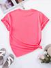Women's Kitten & Yellow Umbrella Print T-Shirt - Spring Summer Casual Short Sleeve Blouse Top with, Round Neck Suitable for Daily Wear,