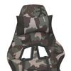 Gaming Chair with Footrest Camouflage and Black Fabric