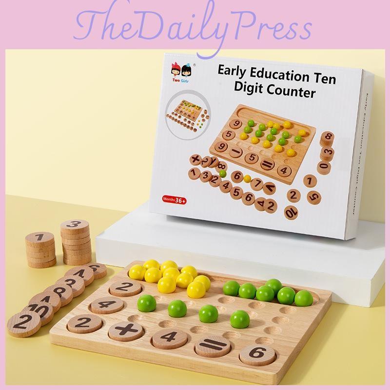 Wooden Math Number Calculation Cognition Block Game Board Children Puzzle Toy
