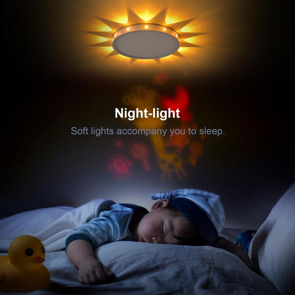 Flush Mount Led Ceiling Light Fixture 3000K/4000K/5000K Selectable,Modern Ceiling Lights for Bedroom Children's Kids Dining Room Kitchen Round White