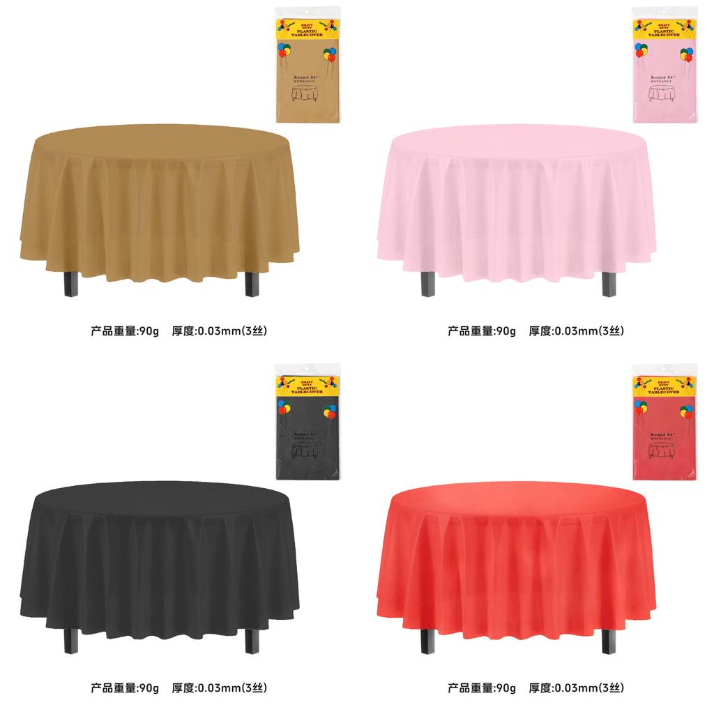 Classic Disposable Round Plastic Disposable Tablecloth With Waterproof Finish For Party Events And Hotel Use