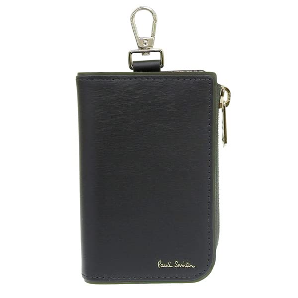 Key Case Outlet Smart Key Case with Eggplant Scan Leather Brand BPS422 [Paul Smith] Men's Multi-stripe (DARK GREEN/Green) [Item]