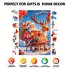 1 Sada Vánoční Dřevěné Puzzle Zimní Svátek Santa Claus Sob Sáně Puzzle Vzdělávací Hračka Domácí Dekorace