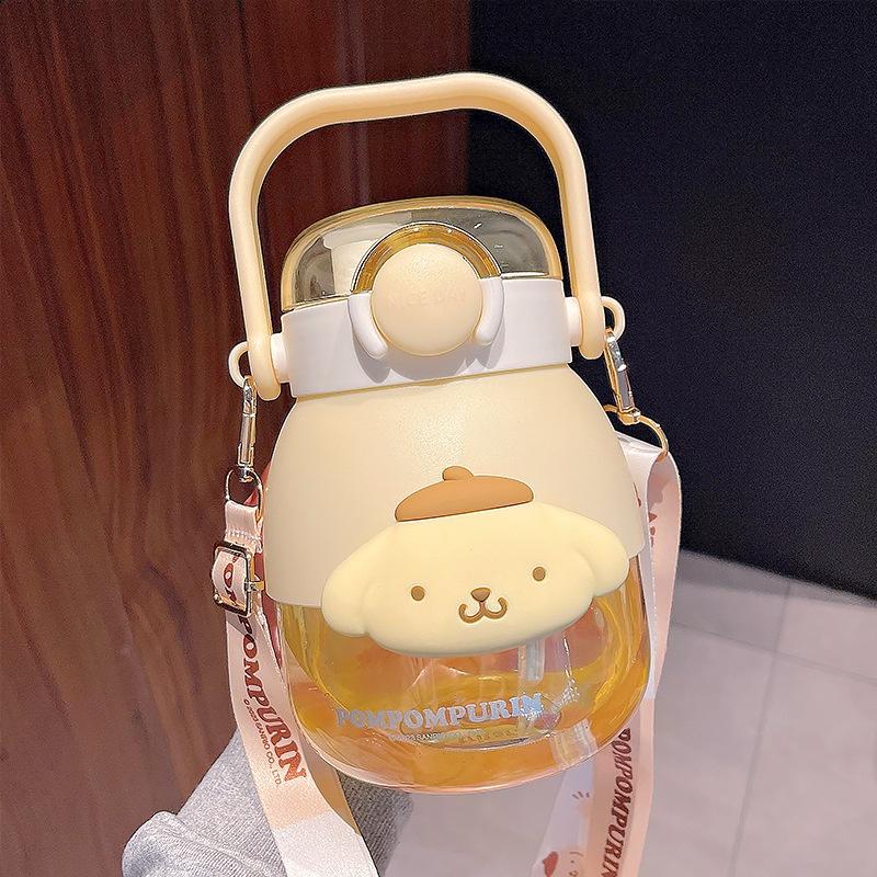 

Adorable Cartoon Design Tritan Plastic Cup, Large Capacity Straw Cup For Kids And Adults, Perfect For Summer Purin