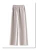 Oatmeal High-Waist Slimming Wide-Leg Pants for Women - 2024 Autumn/Winter Collection