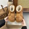 Retro Platform Snow Boots Women's 2025 Autumn and Winter New Niche Bow Cotton Shoes Velvet Non-slip Short Boots