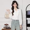 Telo Man Women's Long Sleeve Satin Bow Tie Blouse