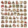 50 Retro Christmas Stickers for Guitar, Notebook & Suitcase - DIY Waterproof Santa Claus Stickers