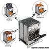 Portable Stainless Steel Mini BBQ Grill - Foldable Charcoal & Wood Stove for Camping, Outdoor Cooking & Heating, Compact Design