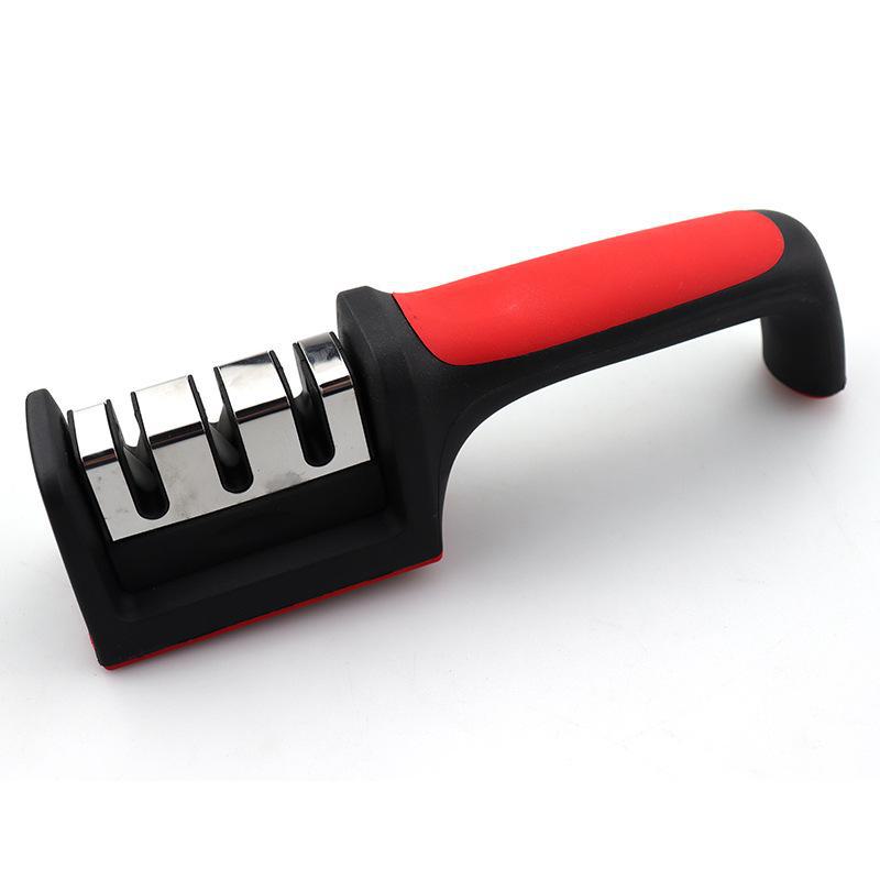 "Three-Stage Handheld Kitchen Knife Sharpener – Multi-Function Whetstone Tool for Quick Household Sharpening"