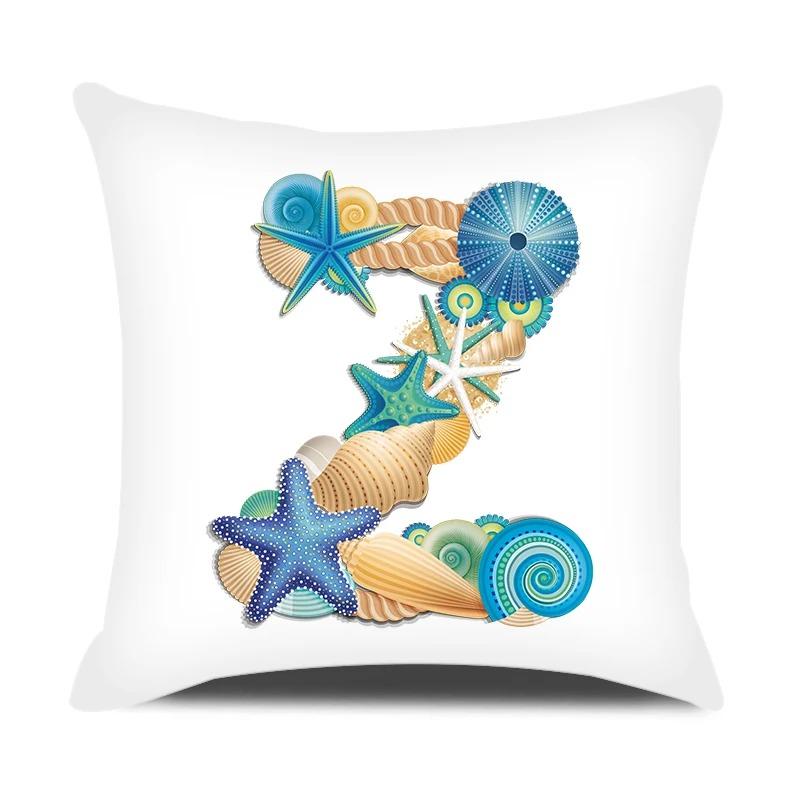 Față de pernă cu scrisori în stil oceanic, birou, sufragerie, ornamente pentru mașini, față de pernă