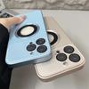 Titanium Alloy Texture Lens Protection Case For iPhone 17 16 15 14 Plus 13 12 Pro Max High-end Magnetic Simple for Magsafe Cover