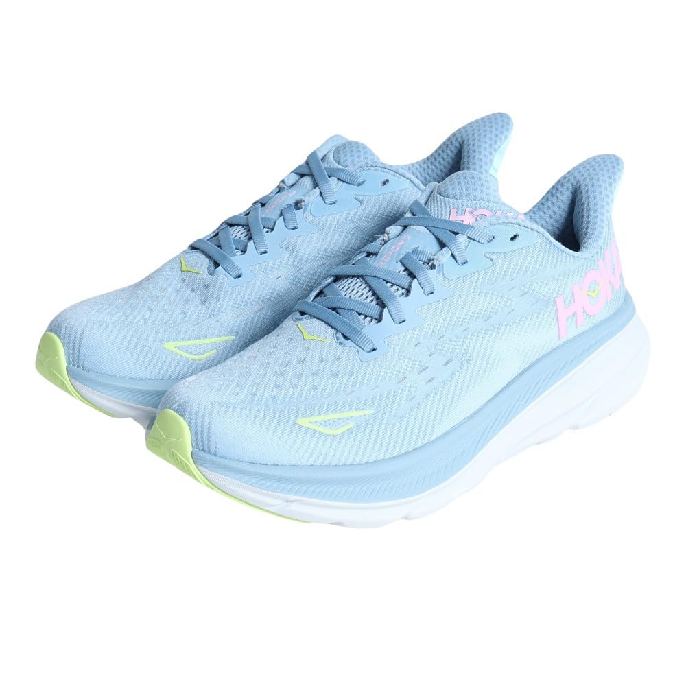 

HOKA ONE ONE Clifton 9 Wide Running Size Pale Blue and Pink Women s Shoes, 23.0,