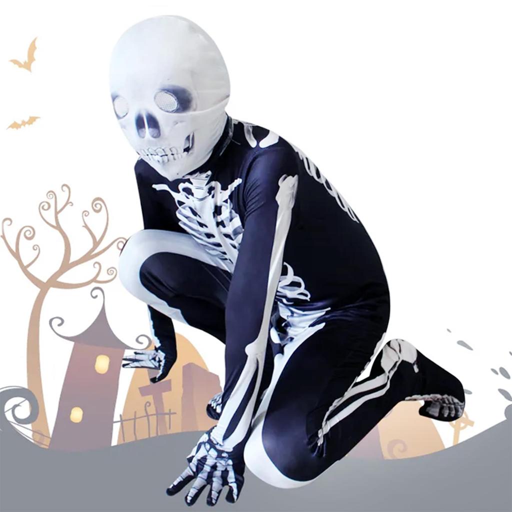 [IPENNYE] Grim Reaper Cosplay Costume for Kids, Halloween Costume, Scary, Ghost, Zombie, Skull, Grim Reaper Costume, Skeleton, Skull, Full Body